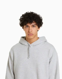 BERSHKA Sweat capuche Gris Store