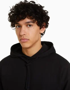 BERSHKA Sweat capuche Noir Sale