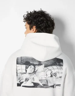 BERSHKA Sweat capuche Gremlins Blanc Sale