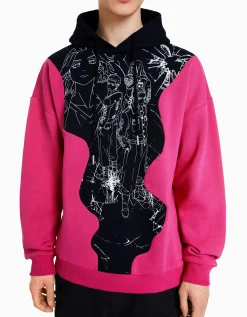 BERSHKA Sweat capuche imprimé TOKYO REVENGERS Fuchsia Best Sale