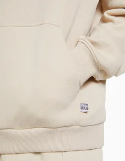 BERSHKA Sweat capuche oversize Beige Discount