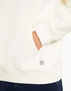 BERSHKA Sweat capuche oversize Blanc cassé Hot