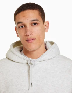 BERSHKA Sweat capuche oversize Gris Outlet