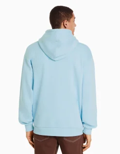BERSHKA Sweat capuche oversize Bleu clair Discount