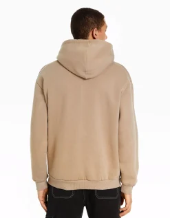 BERSHKA Sweat capuche oversize Camel Hot