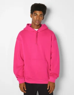 BERSHKA Sweat capuche oversize Fuchsia Best