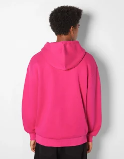 BERSHKA Sweat capuche oversize Fuchsia Best