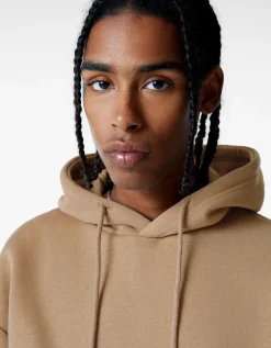 BERSHKA Sweat capuche oversize Camel Online