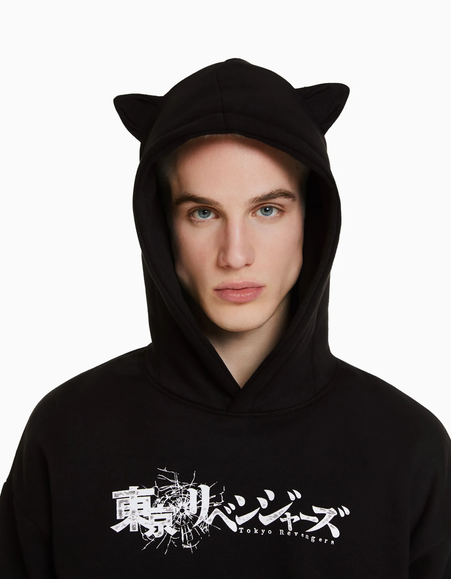 BERSHKA Sweat capuche petites oreilles TOKYO REVENGERS Noir Cheap