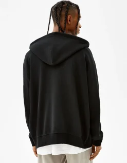 BERSHKA Sweat capuche zippé Noir Store