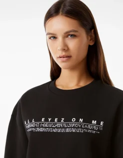 BERSHKA Sweat col rond Tupac Noir Shop