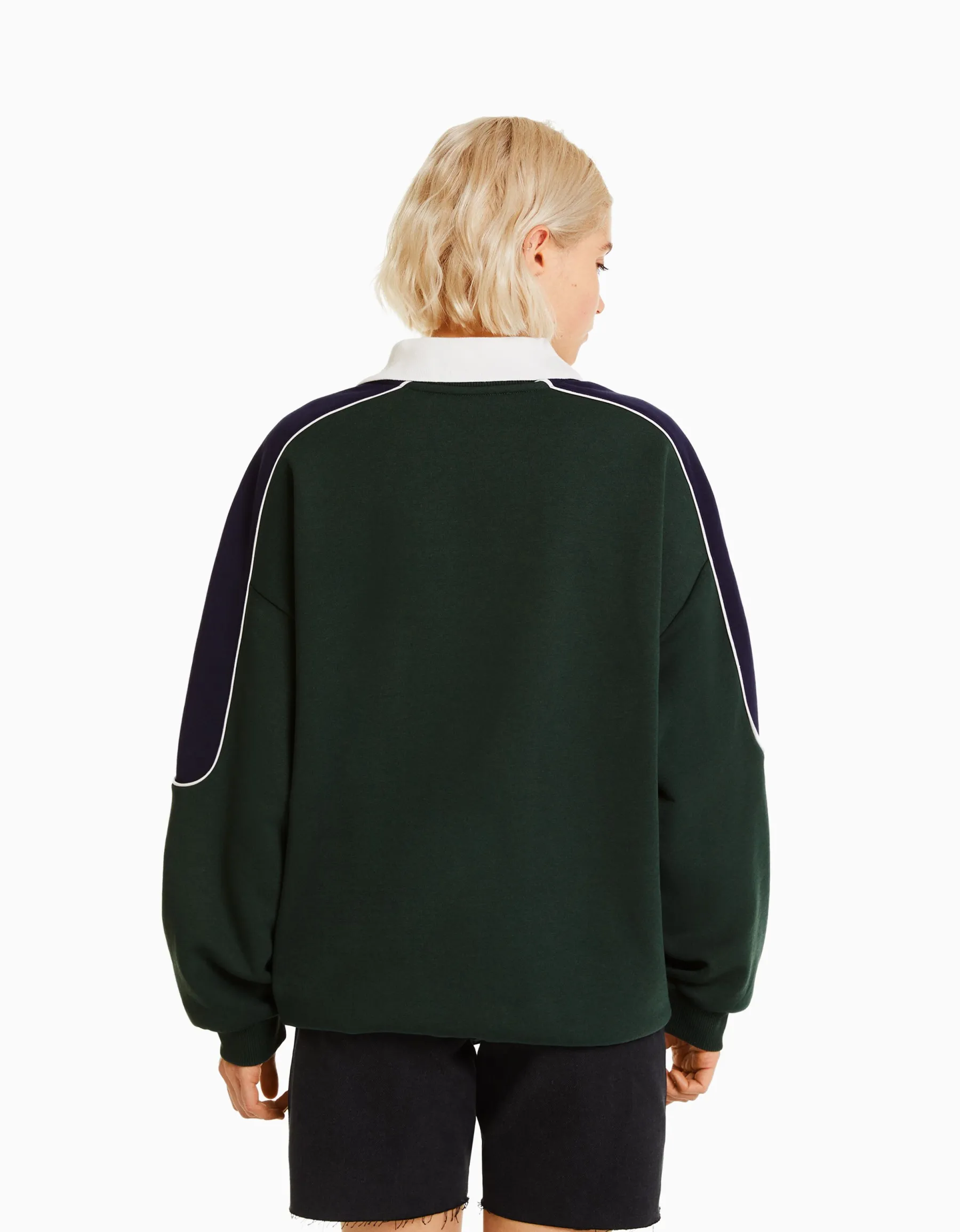 BERSHKA Sweat imprimé Vert Fashion