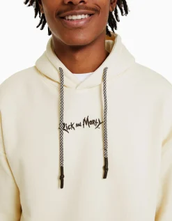 BERSHKA Sweat imprimé Rick et Morty Écru Flash Sale