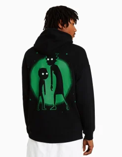 BERSHKA Sweat imprimé Rick et Morty Écru Cheap