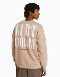 BERSHKA Sweat Kurt Cobain Camel Flash Sale
