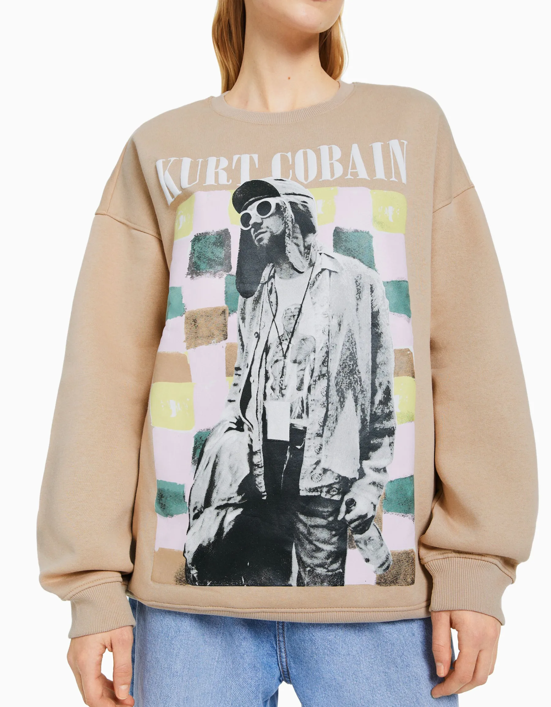 BERSHKA Sweat Kurt Cobain Camel Shop