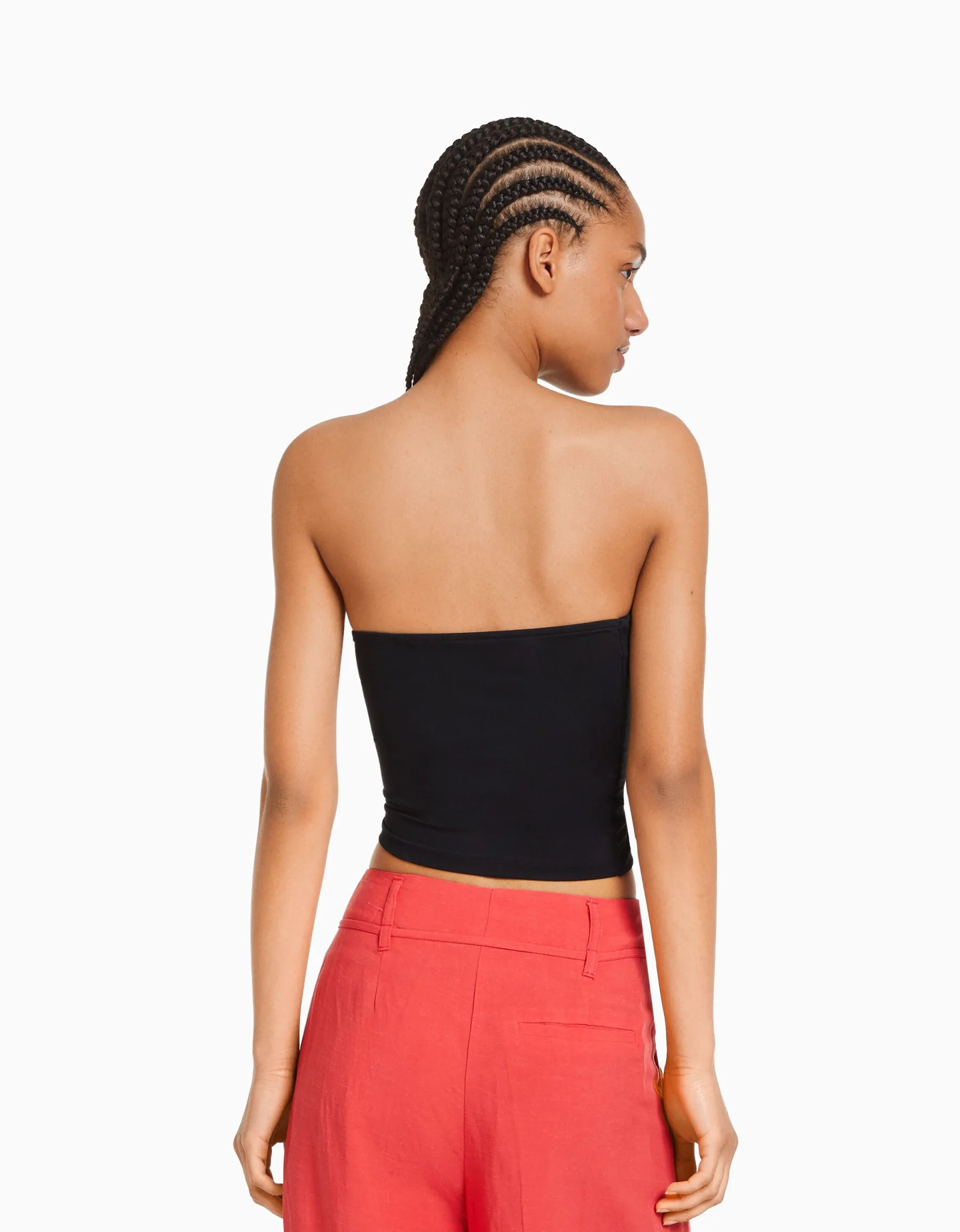 BERSHKA Top bandeau Blanc cassé Flash Sale