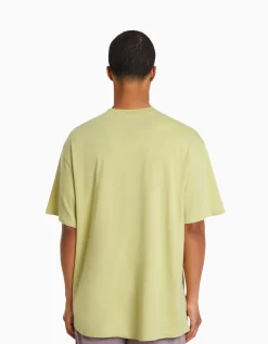 BERSHKA T-shirt boxy manches courtes imprimé Lime Shop
