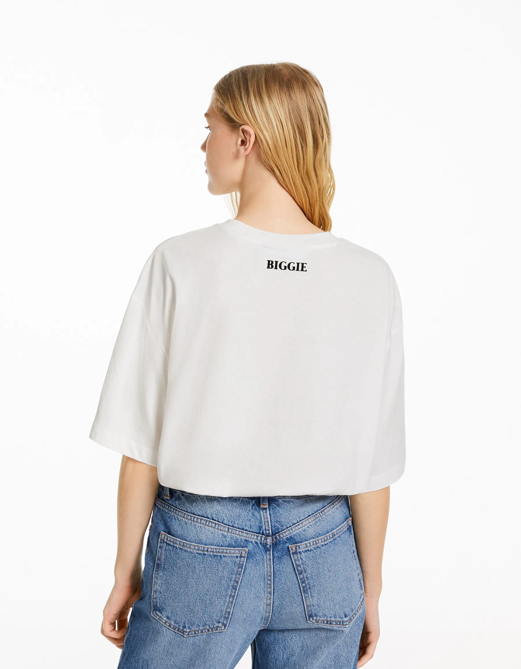 BERSHKA T-shirt manches courtes boxy fit The Notorious B.I.G. Blanc Online