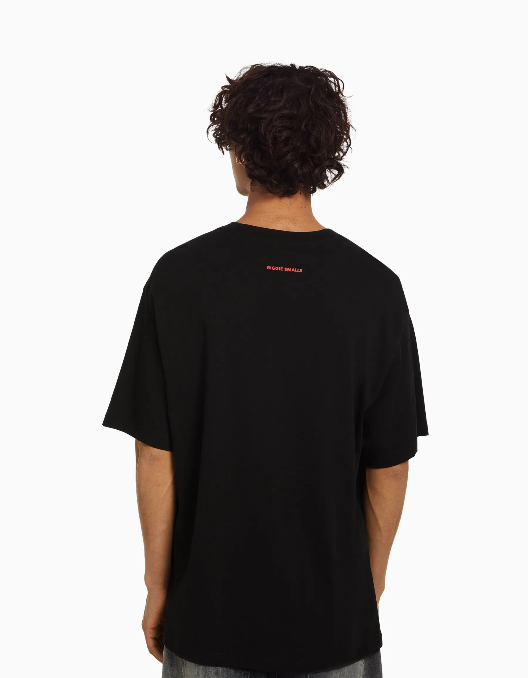 BERSHKA T-shirt manches courtes boxy fit imprimé The Notorious B.I.G. Noir Best
