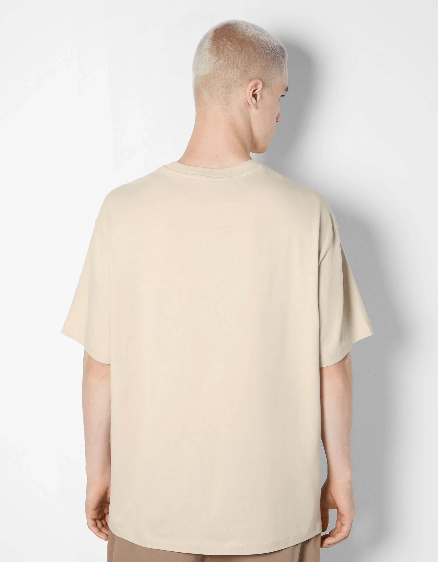 BERSHKA T-shirt manches courtes boxy imprimé racing Camel Shop