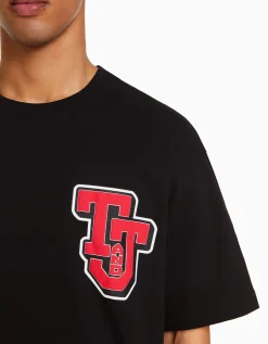 BERSHKA T-shirt manches courtes boxy fit imprimé Tom & Jerry Noir Outlet