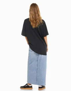 BERSHKA T-shirt manches courtes imprimé Blondie Noir Shop