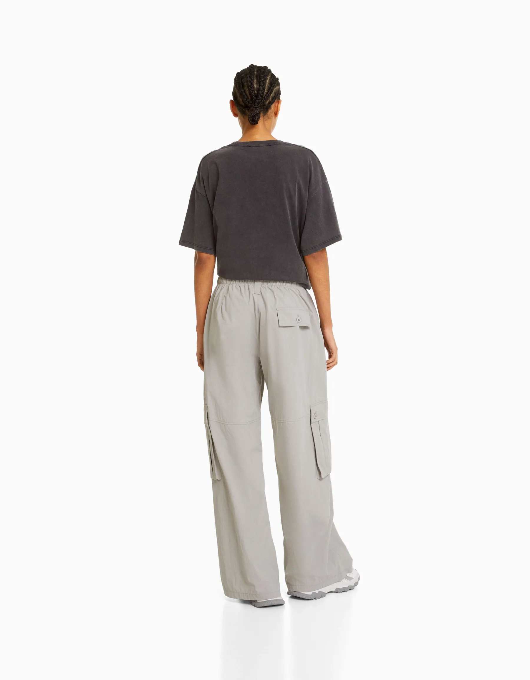 BERSHKA T-shirt manches courtes imprimé Noir Store