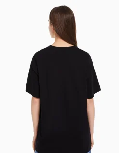 BERSHKA T-shirt manches courtes imprimé Darling in the Franxx Noir Online