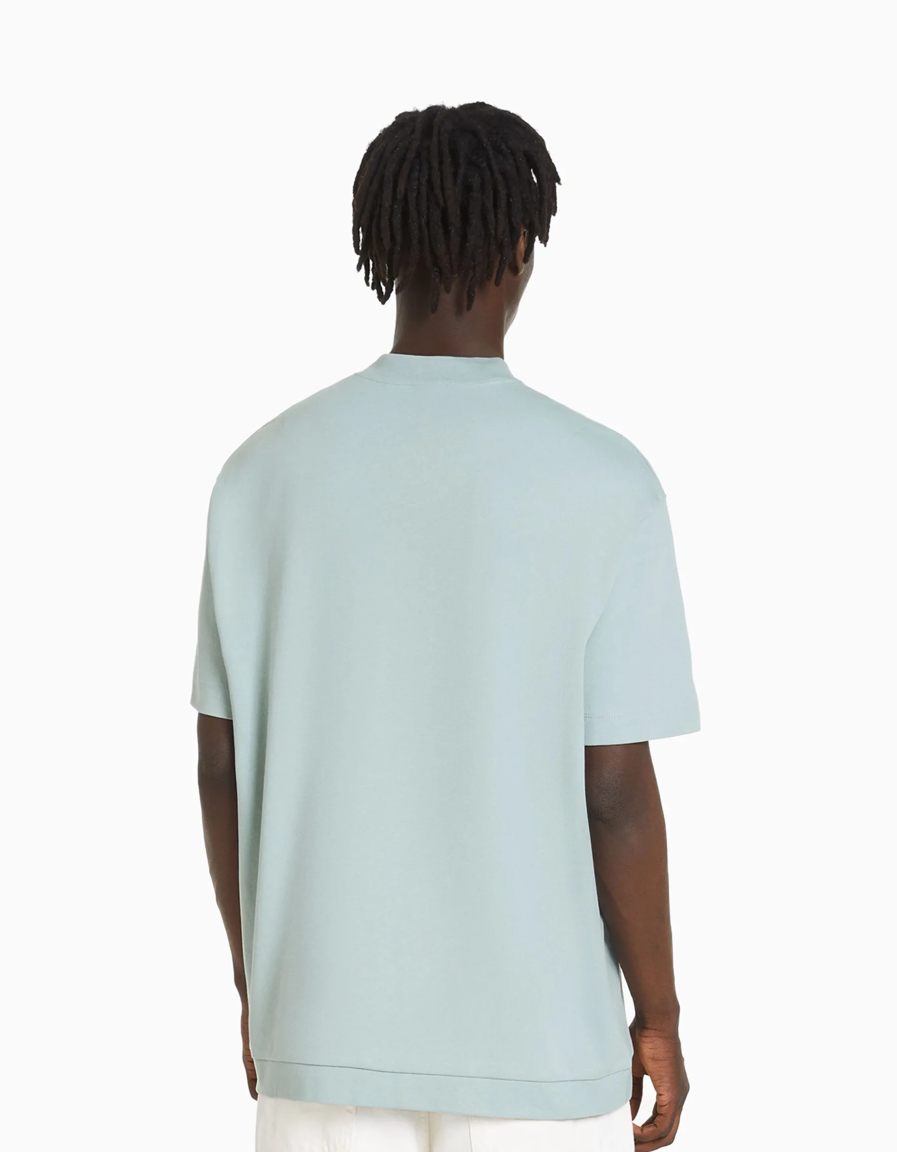 BERSHKA T-shirt manches courtes interlock Vert Shop