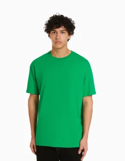 BERSHKA T-shirt manches courtes regular fit Vert Online