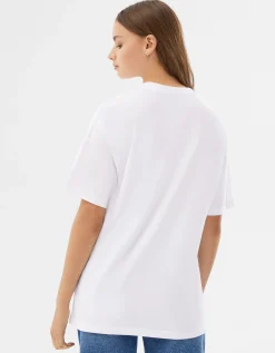 BERSHKA T-shirt manches courtes regular fit Blanc New