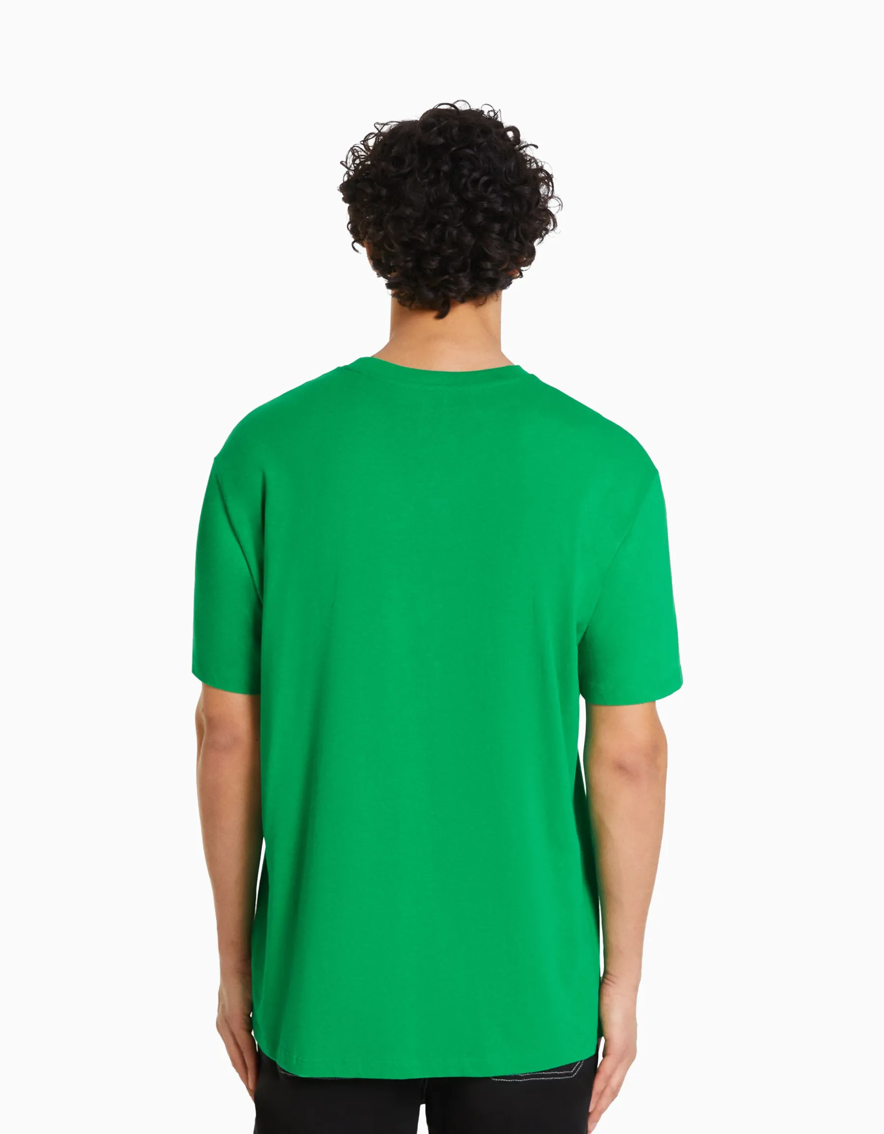 BERSHKA T-shirt manches courtes regular fit Vert New