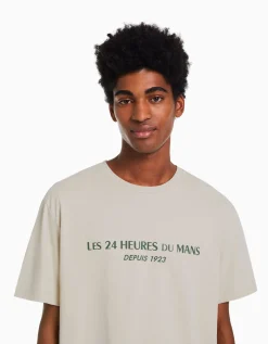 BERSHKA T-shirt manches courtes regular fit 24h LE MANS Camel Clearance