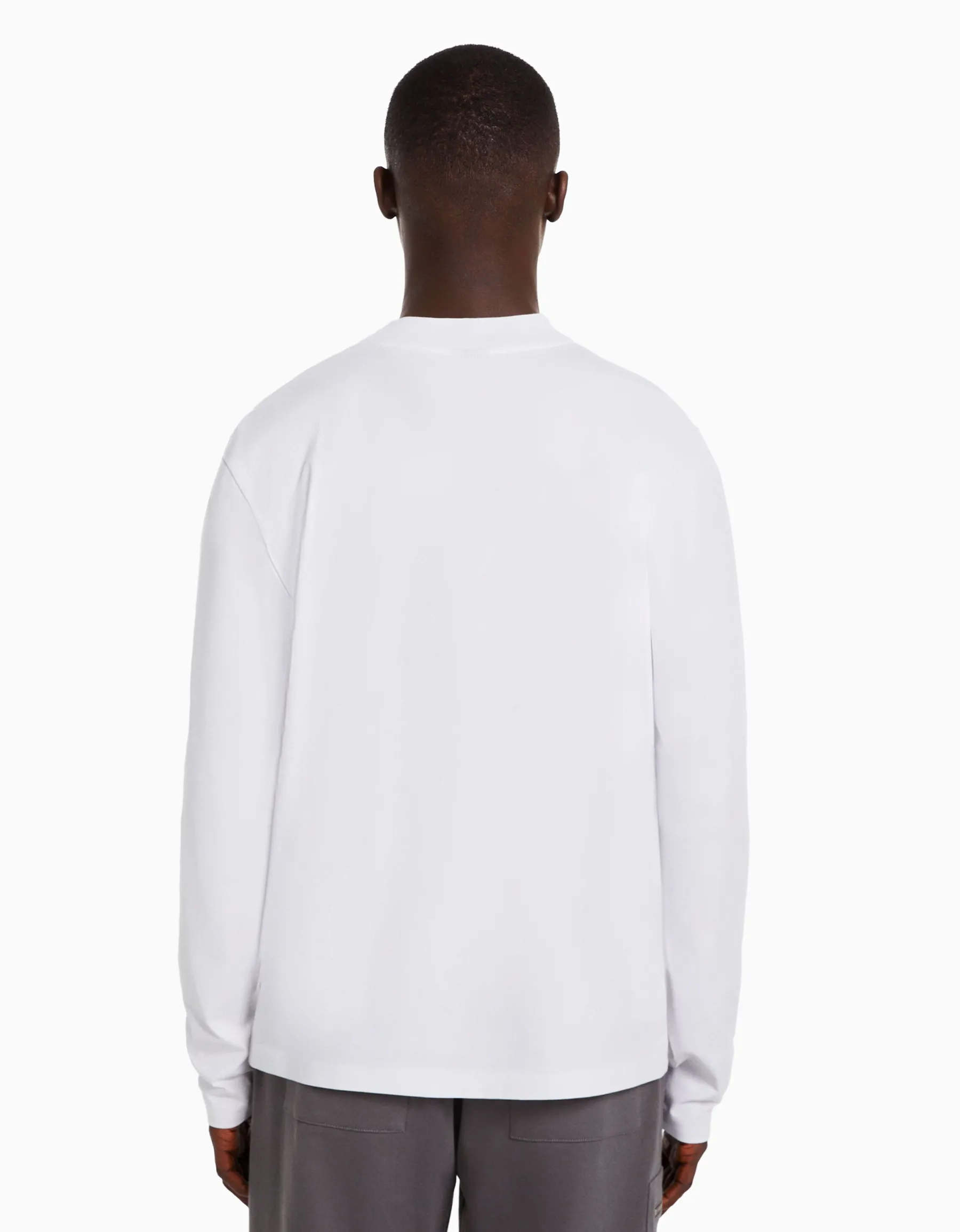 BERSHKA T-shirt manches longues col cheminée Blanc Cheap