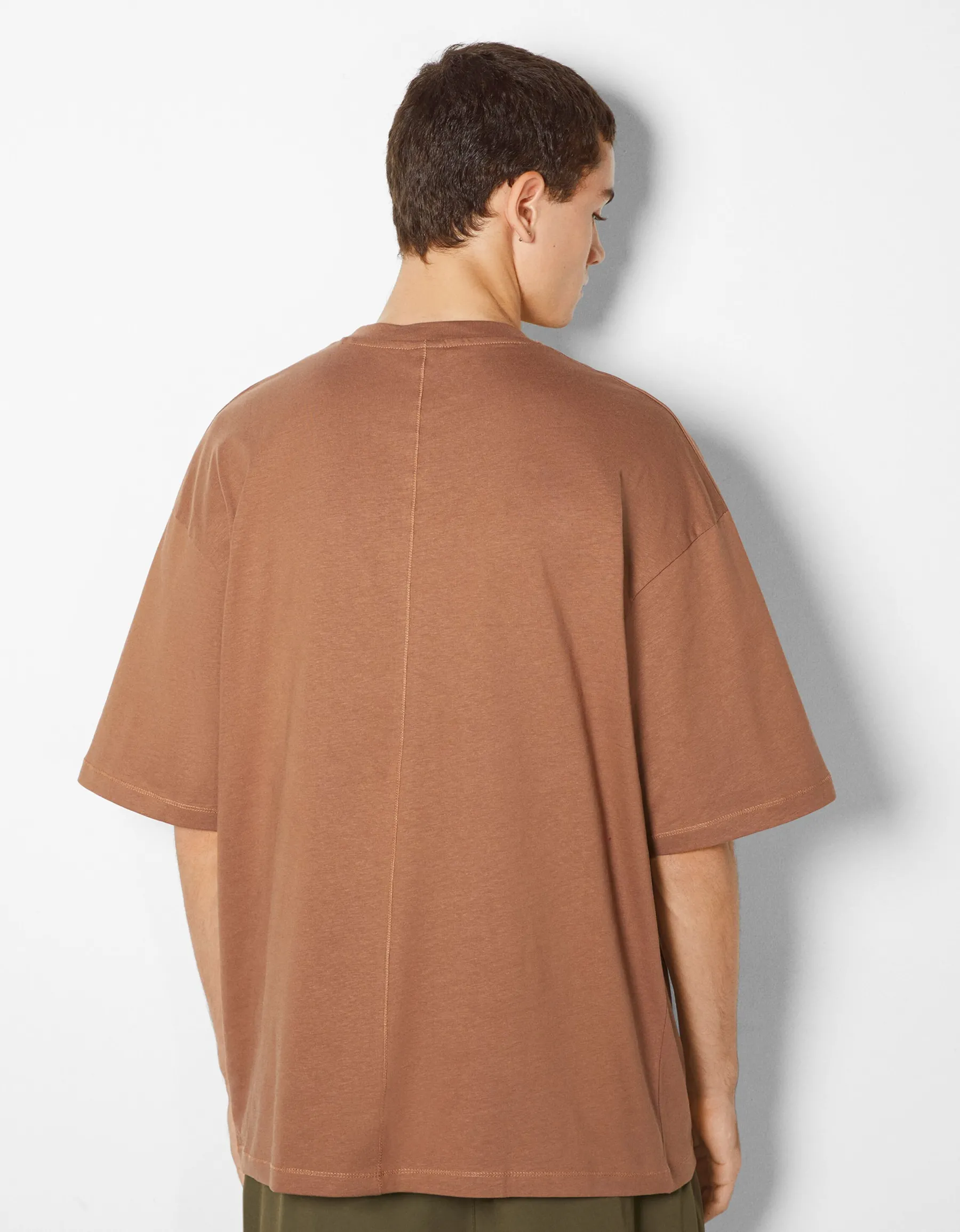 BERSHKA T-shirt oversize à manches courtes Orange foncé Cheap