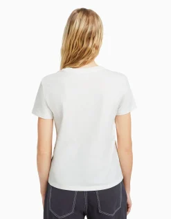 BERSHKA T-shirt regular imprimé graphique Blanc cassé Store