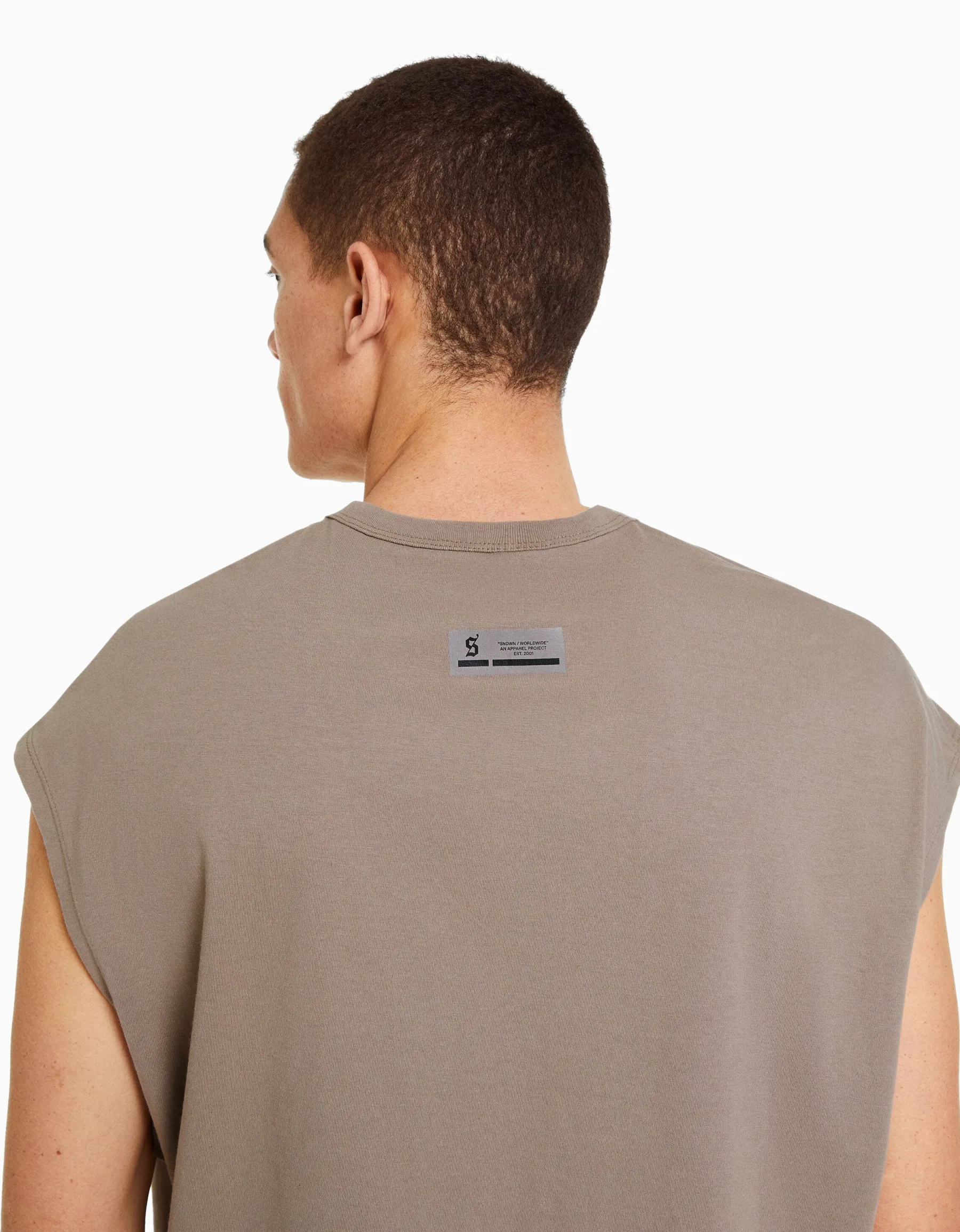 BERSHKA T-shirt sans manches oversize Gris Cheap