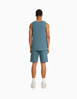 BERSHKA T-shirt workwear sans manches Blanc cassé Sale