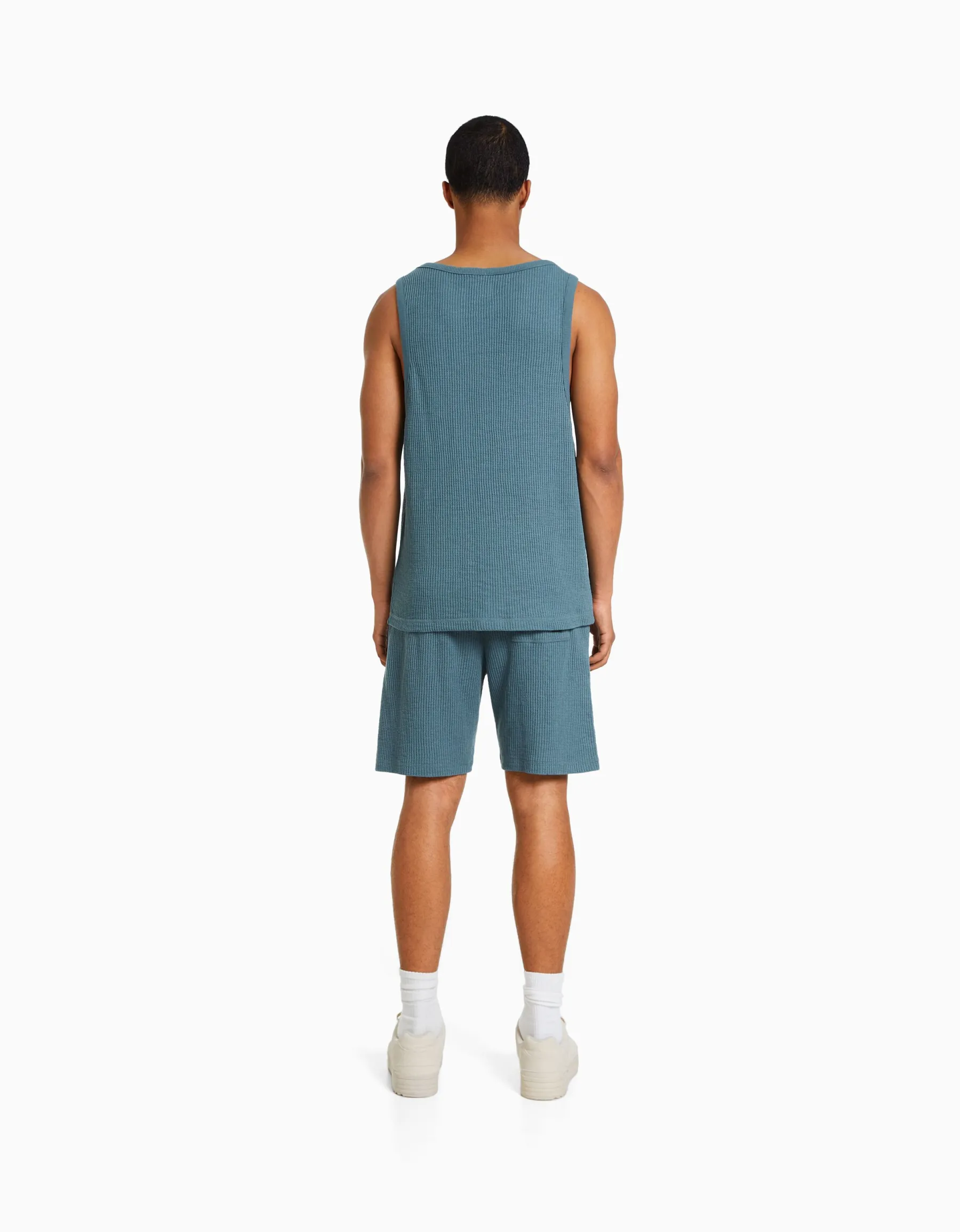 BERSHKA T-shirt workwear sans manches Blanc cassé Sale