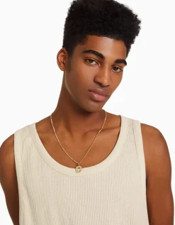 BERSHKA T-shirt workwear sans manches Blanc cassé Discount