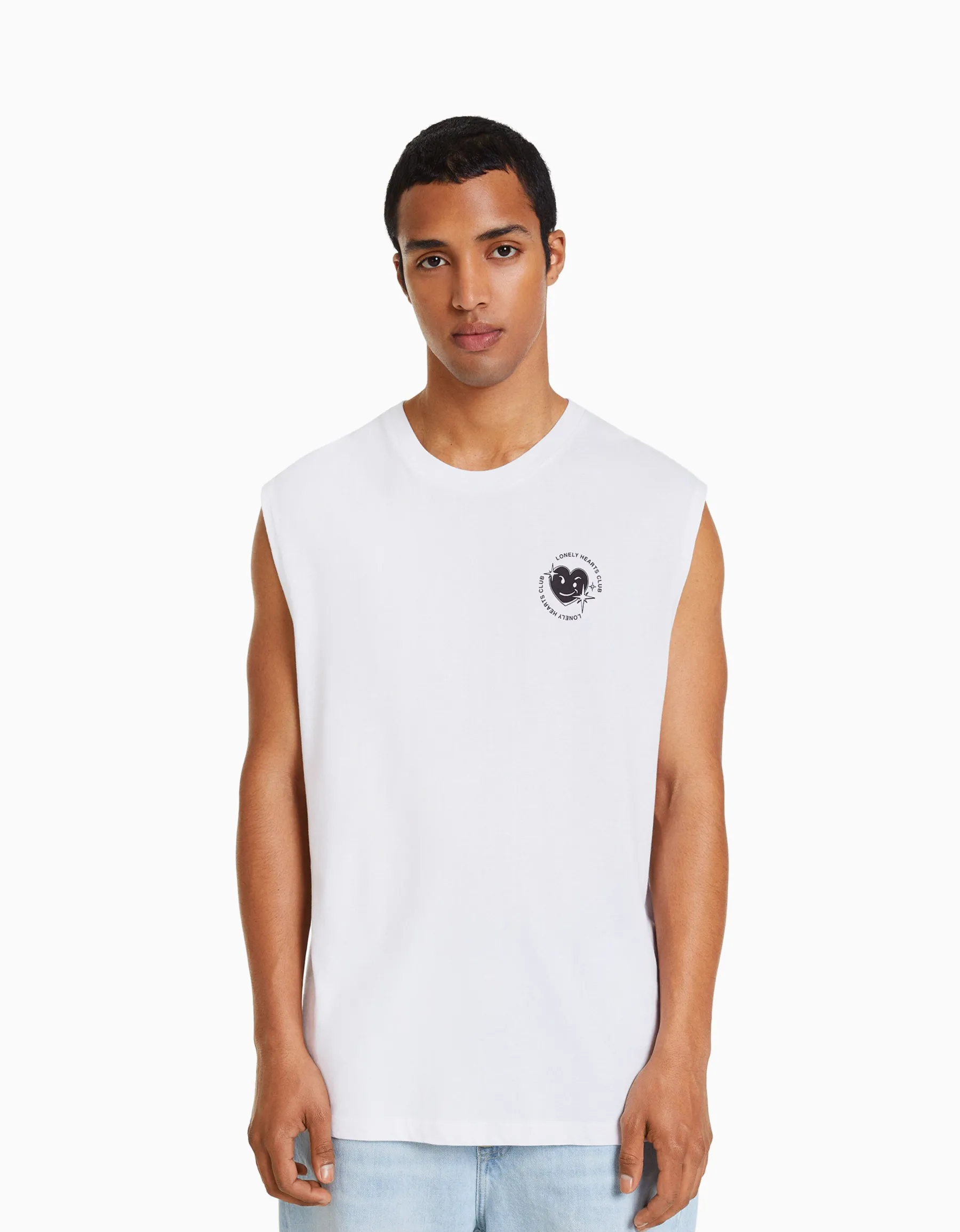 BERSHKA T-shirt workwear sans manches Blanc Online