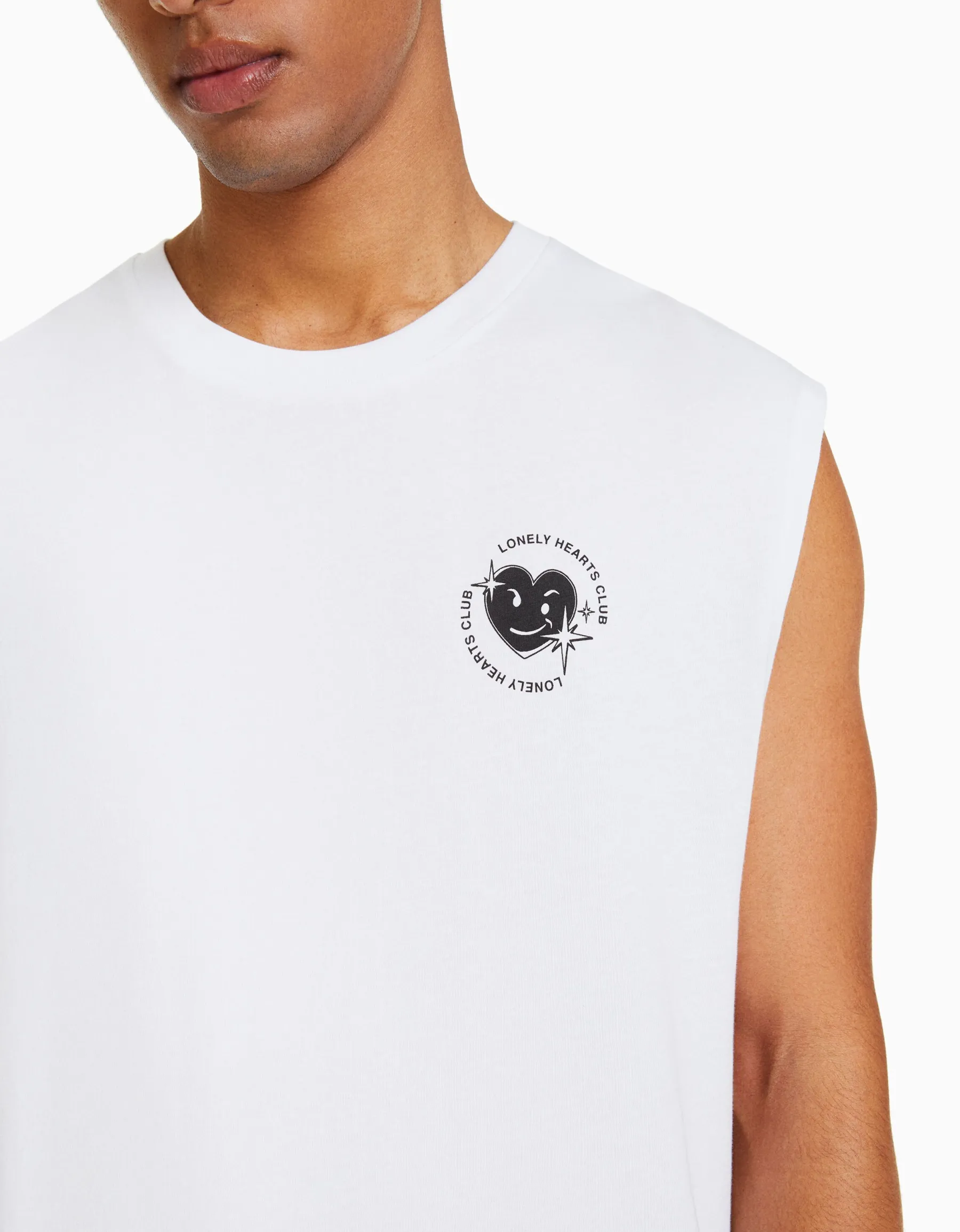BERSHKA T-shirt workwear sans manches Blanc Online