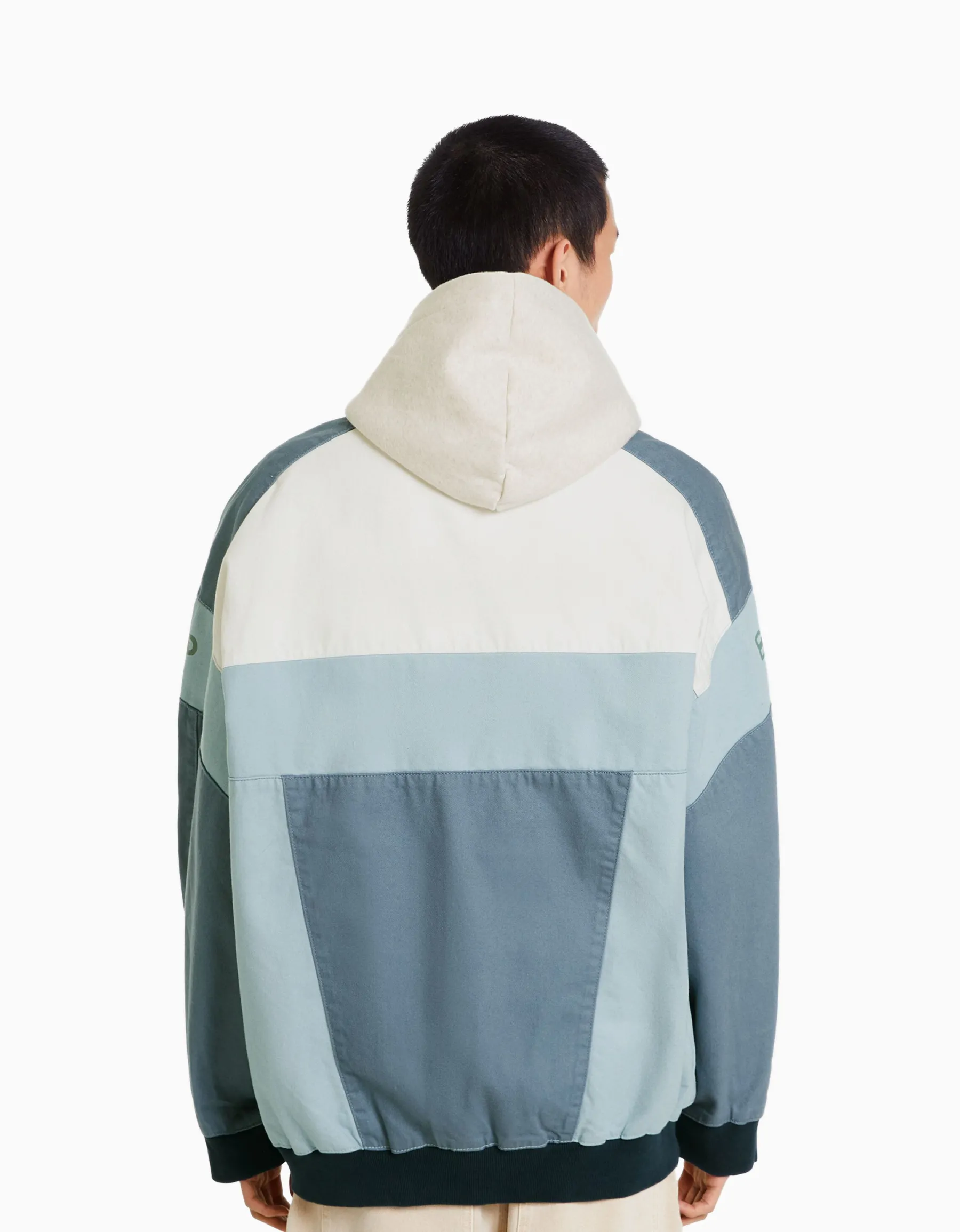BERSHKA Veste en jean racing Bleu Online